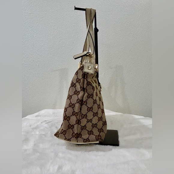 GUCCI Abbey Line Tote Bag 141470 GG Canvas x Leather Made in Italy - Picture 3 of 11